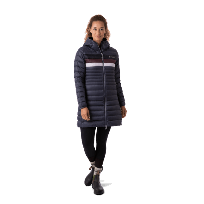 Parka De Plumón Fuego Rayas Grafito Original Mujer Cotopaxi