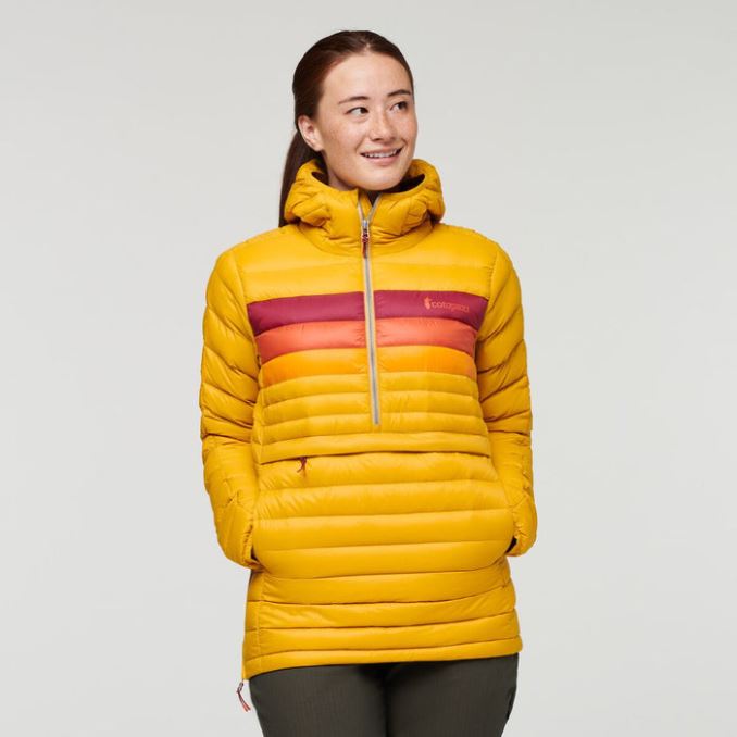 Cotopaxi Fuego Abajo Jersey Con Capucha Mujer Caliente Rayas ámbar