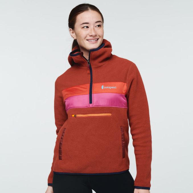 Cotopaxi Colorado Chaqueta Polar Con Media Cremallera Y Capucha Best Teca Reciclado Mujer