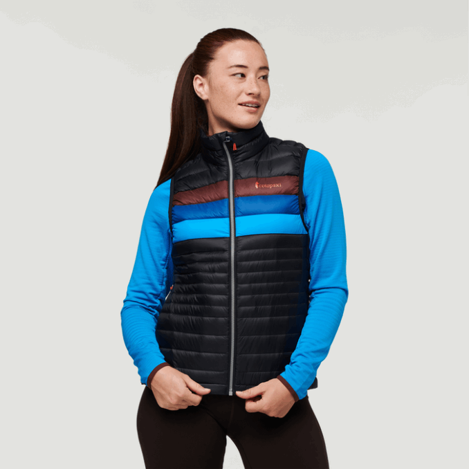 Colecciones Fuego Chaleco Plumón Mujer Negro-castaño Cotopaxi