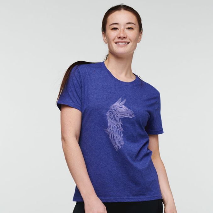 Cotopaxi Marcas Topo Llama Camiseta Mujer Azul Violeta