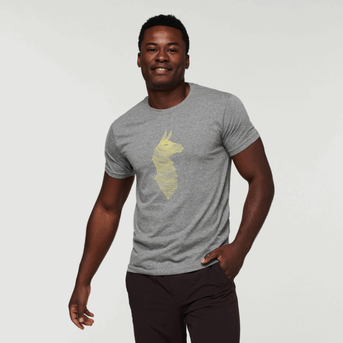 Camiseta Gris Jaspeado Cotopaxi Topo Llama Hombre Nuevo