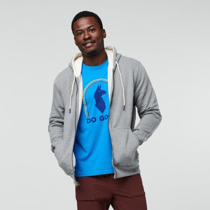 Do Good Organic Sudadera Con Cremallera Completa Hombre Cotopaxi Heather Grey Brand