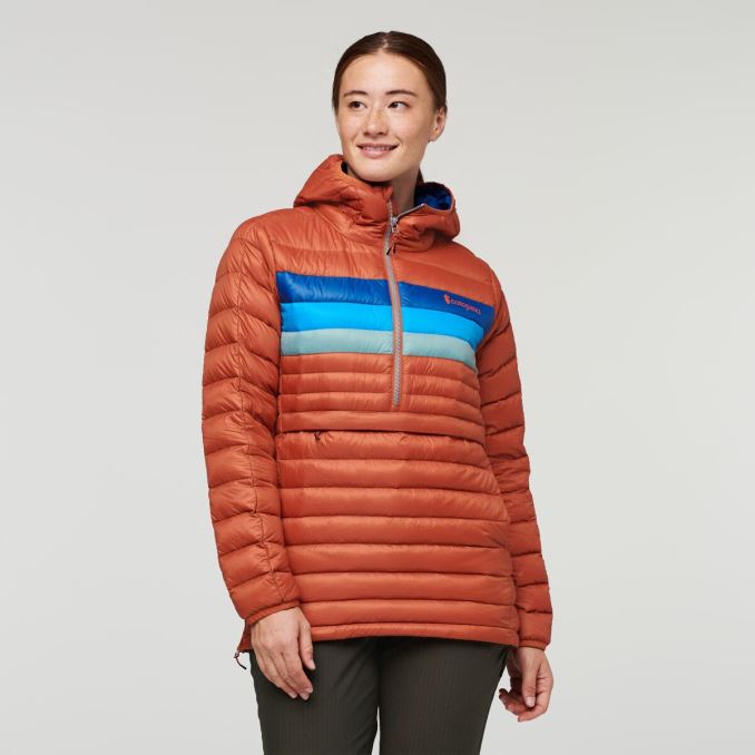 Cotopaxi Spice Stripes Collections Jersey Con Capucha De Plumón Fuego Mujer