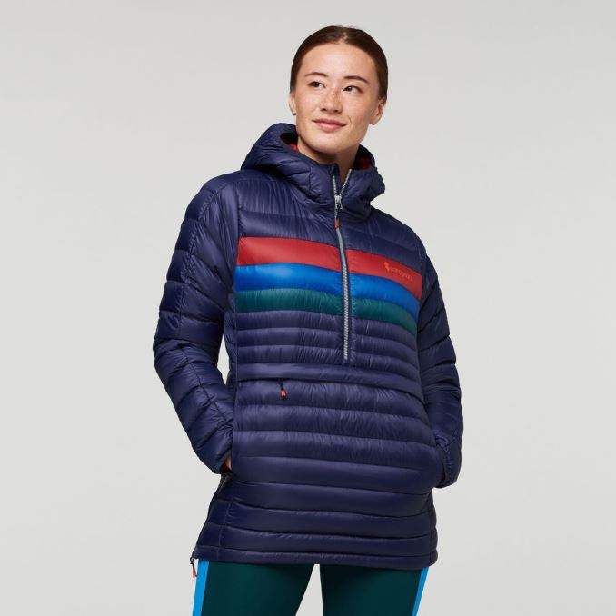 Cotopaxi Maritima Rayas Fuego Plumon Sudadera Con Capucha Mujer Origen