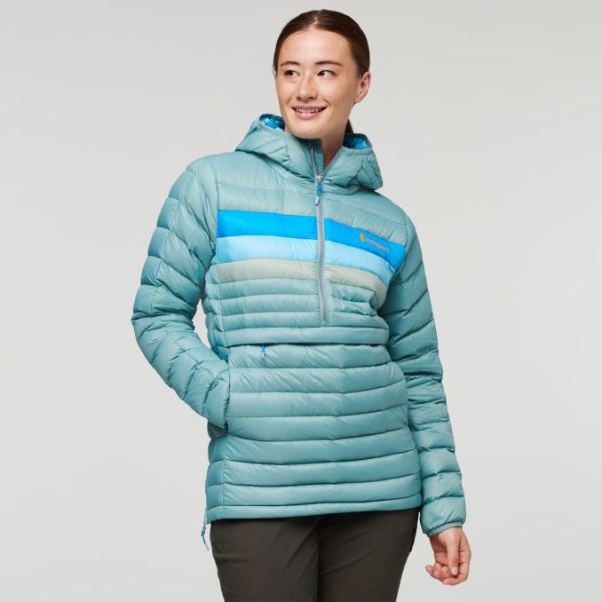 Cotopaxi Origins Fuego Down Jersey Con Capucha Mujer Bluegrass Stripes