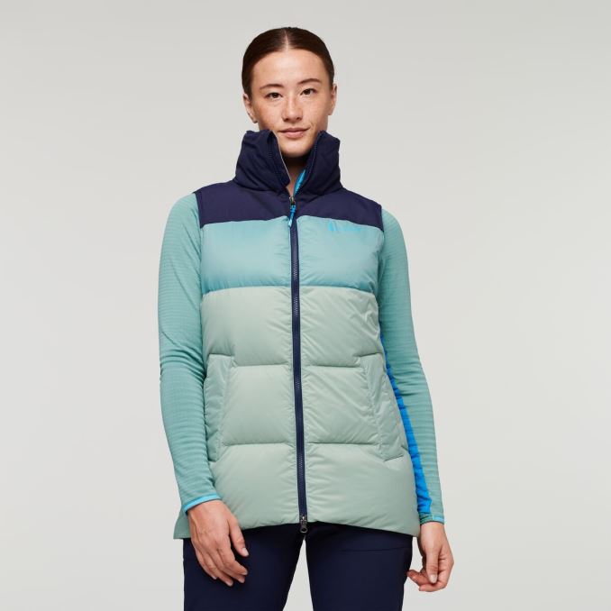 Cotopaxi Hot Solazo Chaleco De Plumas Mujer Maritima-plata